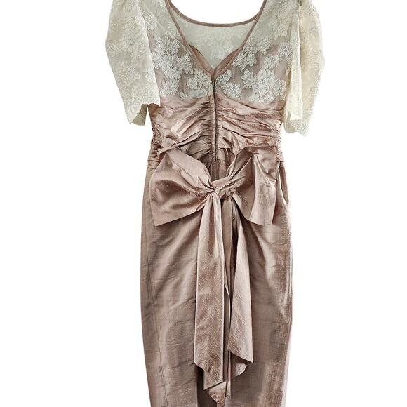 Vintage Alfred Angelo Silk & Embellished Lace Bridesmaid Formal Dress Size Small - Picture 5 of 15